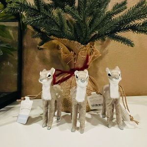 3 Piece Bundle of Target Wondershop Christmas Grey Deer Ornaments NWT